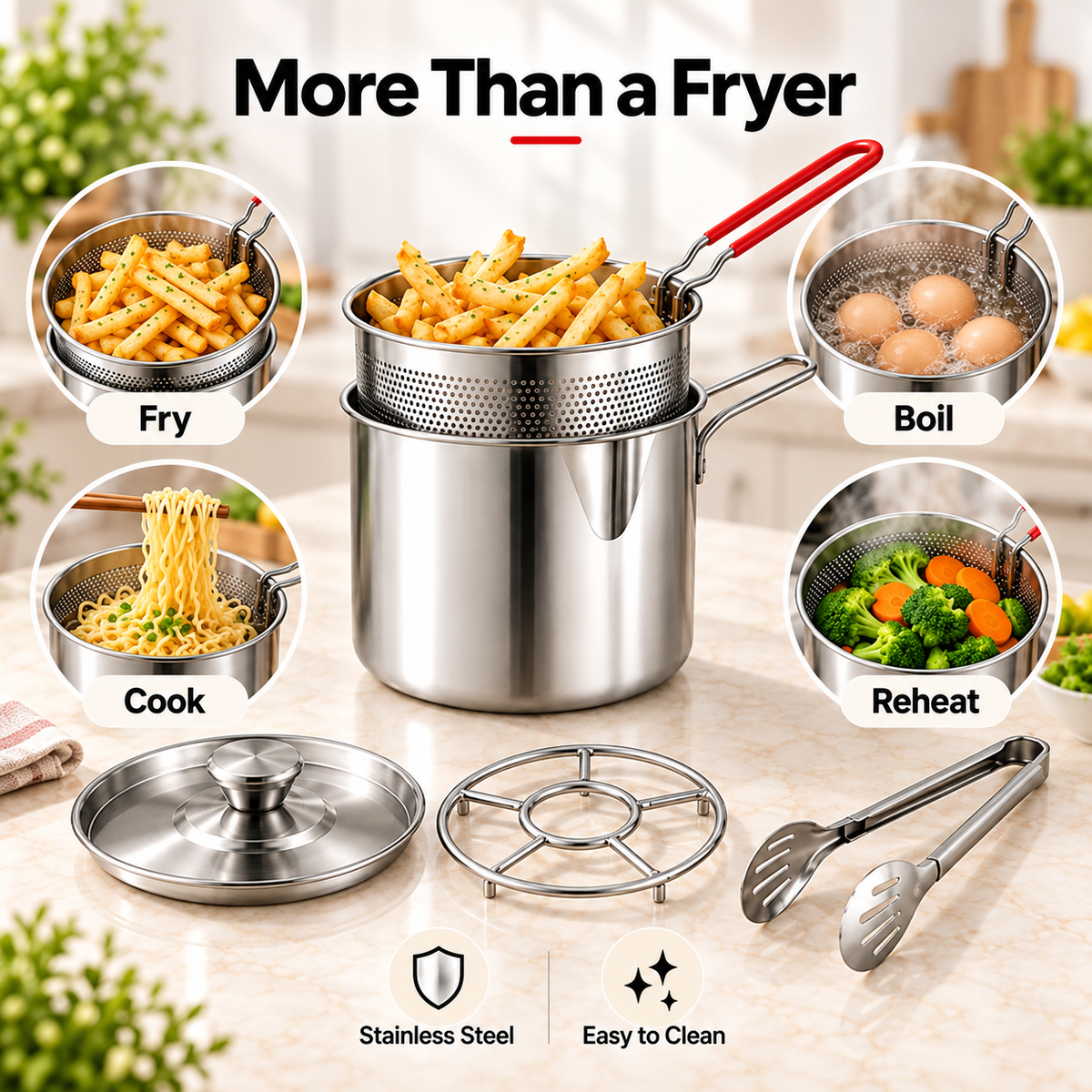 🔥 Mini Deep Fryer Set – Make Crispy Fries & Snacks at Home in Minutes 🍟