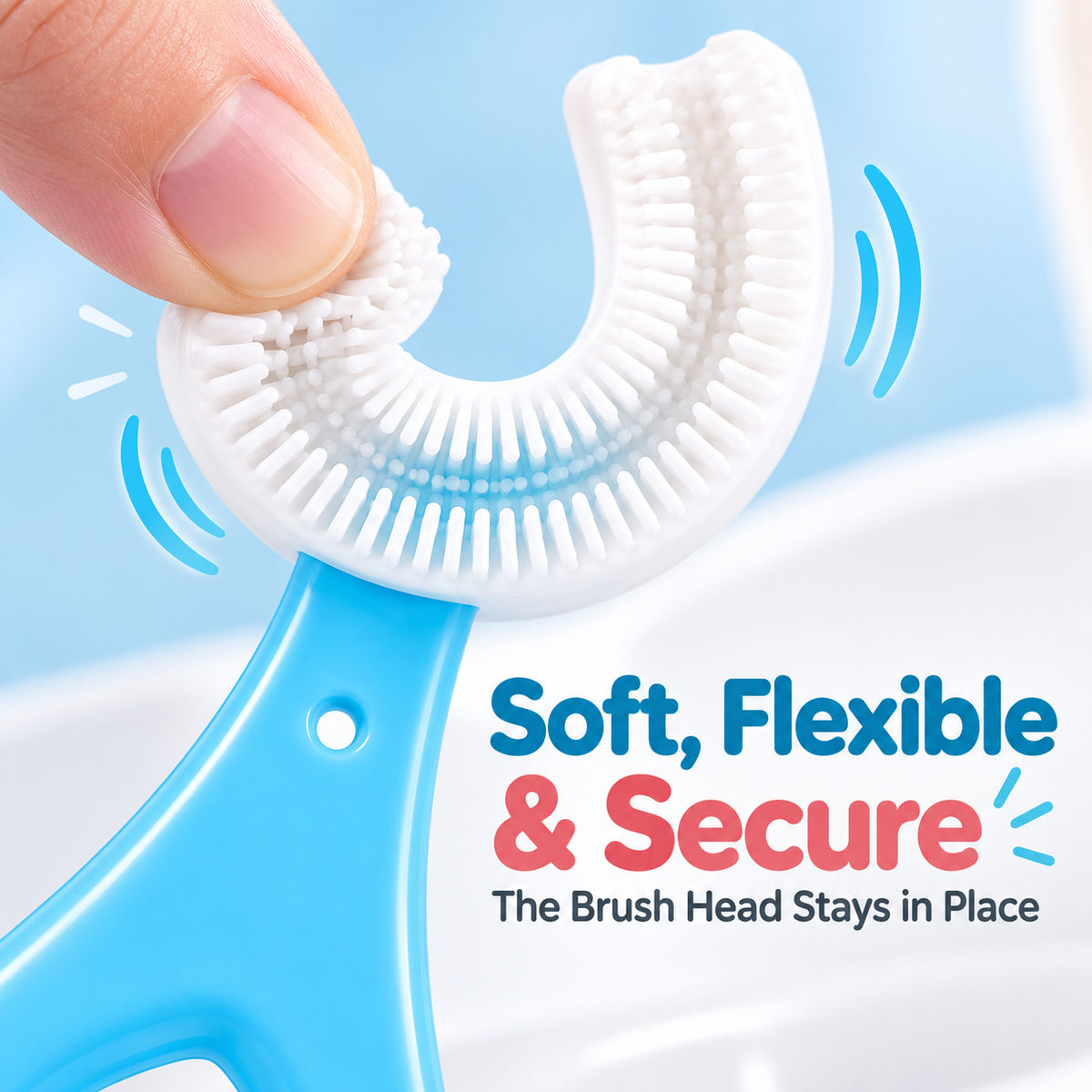 🦷 Kids 360° U-Shaped Toothbrush – Soft Silicone for Easy & Gentle Brushing ✨