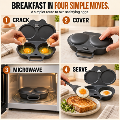 🍳 Microwave Egg Poacher for 2 Eggs – Quick & Easy Breakfast Maker
