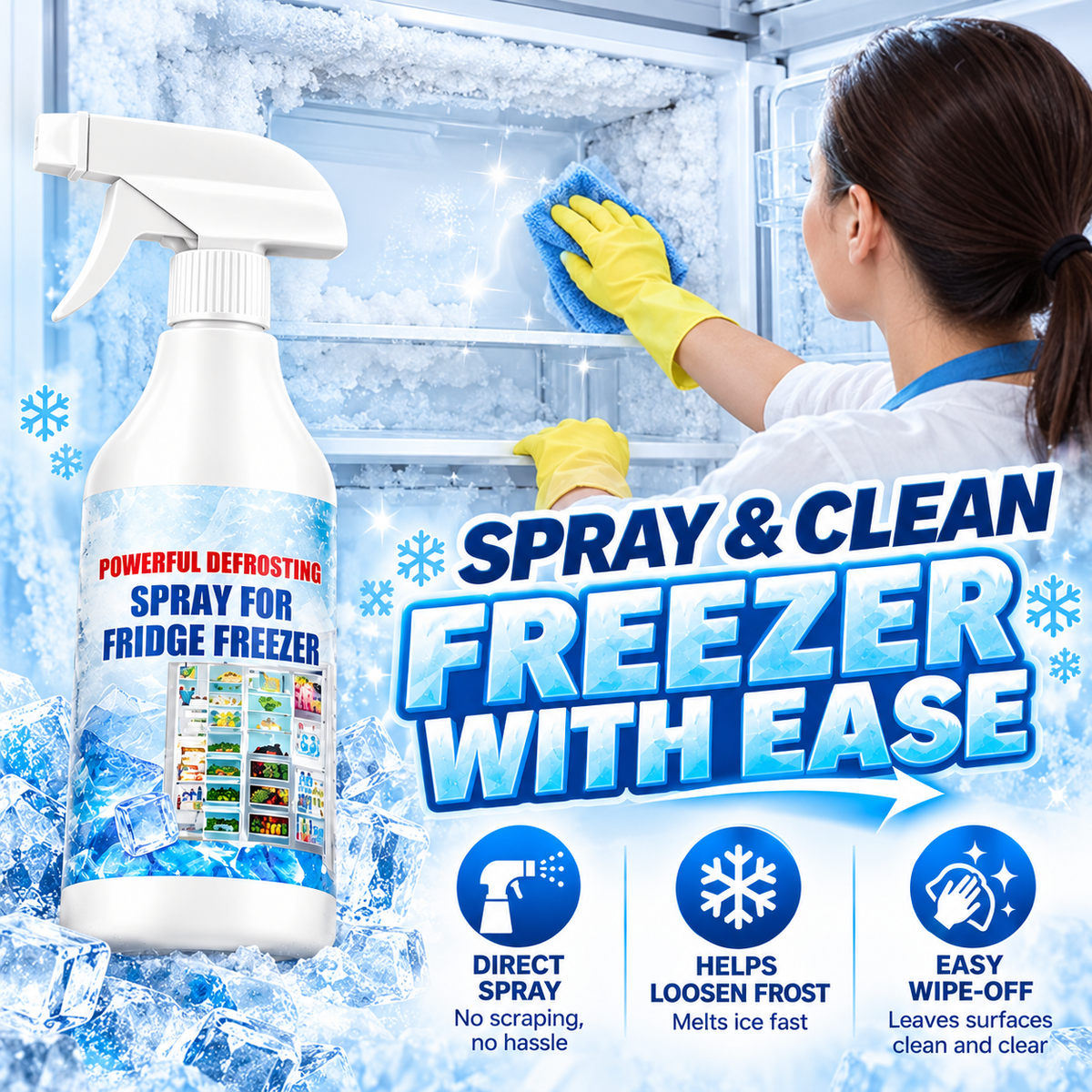 ❄️ Fridge & Freezer Defrosting Spray – Fast Ice & Frost Remover