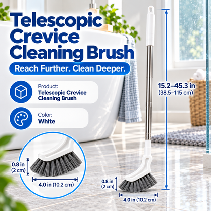🧹 Adjustable Telescopic Crevice Cleaning Brush – Stainless Steel Long Handle