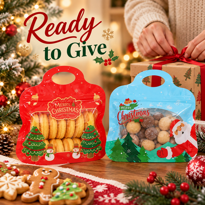 🎄 Christmas Self-Seal Treat Bags – Santa & Snowman Gift Bags for Cookies, Candy & Small Gifts