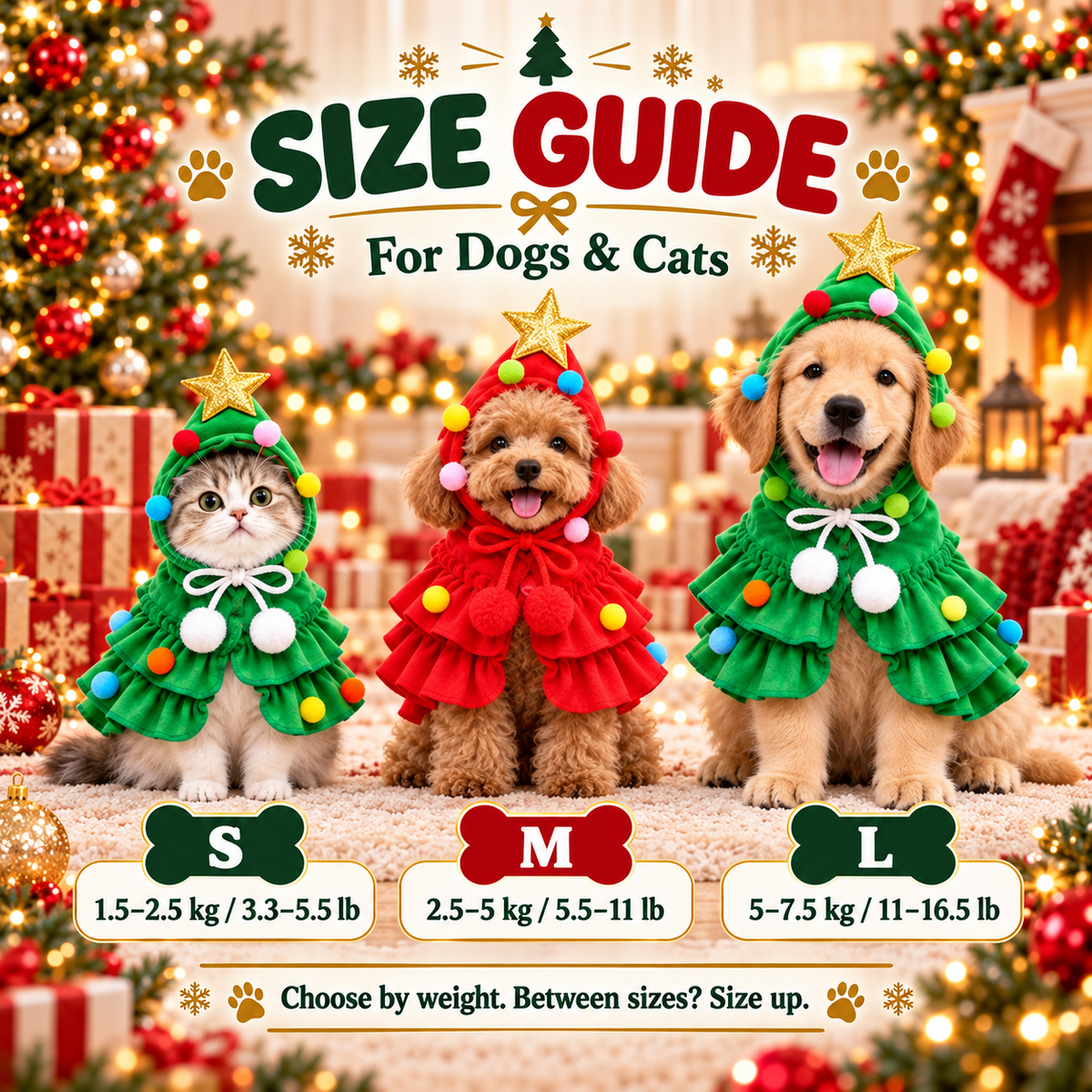 Christmas Tree Pet Costume for Dogs & Cats – Festive Holiday Outfit