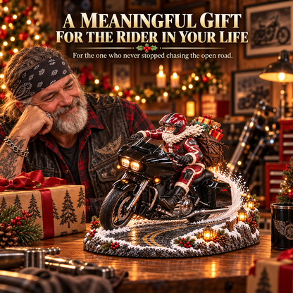 🏍️🎅 Santa’s Christmas Ride – Vintage Motorcycle Keepsake Collection