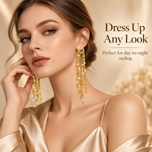 ✨ Elegant Long Tassel Statement Earrings for Women