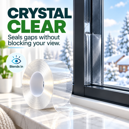💧 Clear Waterproof Weather Sealing Tape 🏠 – Transparent Window & Door Gap Seal