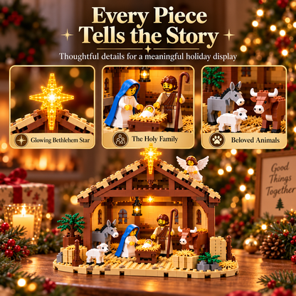 🎄🎁 Build the Christmas Story – DIY Nativity Scene Building Blocks Set for Holiday Decor & Gifts
