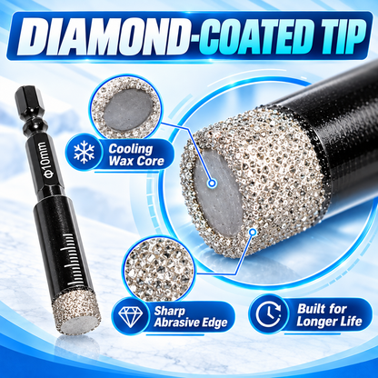 🛠️ 6-Piece Diamond Drill Bit Set – Heavy-Duty Hex Shank Hole Saw Bits for Tile, Glass, Ceramic, Marble & Granite
