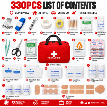 🚑 330-Piece Waterproof Emergency First Aid Kit – Complete Survival & Safety Set 🩹