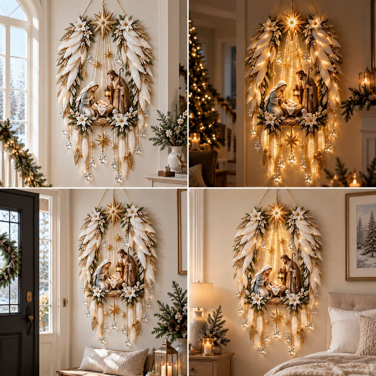 ✨👼 Heavenly Angel Wings Nativity Light✨ – Lighted Christmas Wall Decor  ✈️