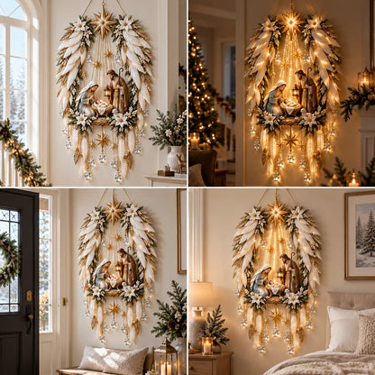 ✨👼 Heavenly Angel Wings Nativity Light✨ – Lighted Christmas Wall Decor  ✈️