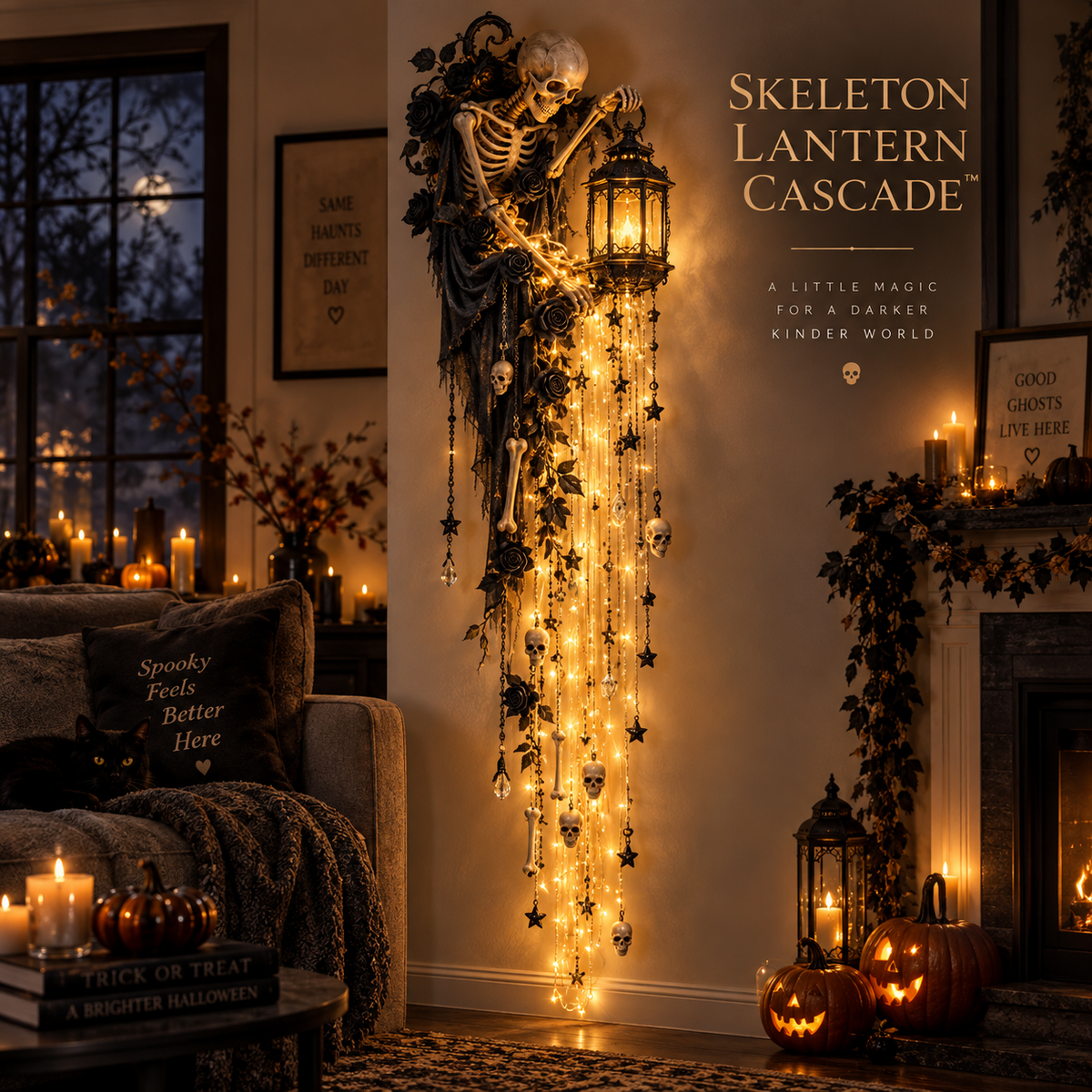 🎃 Elegant Halloween Cascade Wall Lights 👻 Spooky Decor
