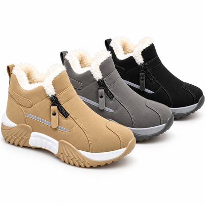 🔥 Cozy Fleece-Lined Winter Boots ❄️ Warm & Comfortable Anti-Slip Ankle Boots with Easy Side Zip