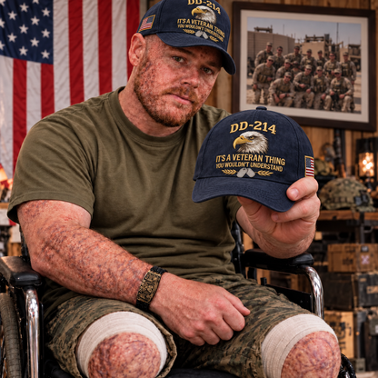100% Handmade DD-214 Veteran Honor Embroidered Cap(𝐂𝐡𝐚𝐝 𝐒𝐦𝐢𝐭𝐡 𝐇𝐚𝐧𝐝𝐦𝐚𝐝𝐞)