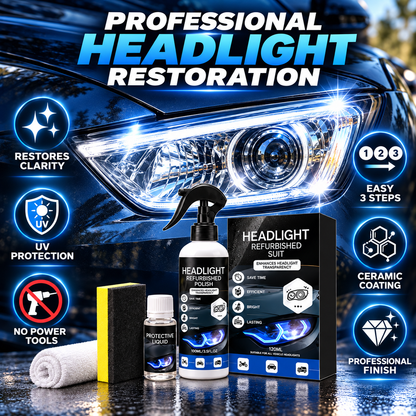 💡 Crystal Coating Headlight Restoration Fluid – Restore Clarity & Shine to Cloudy, Yellowed Headlights