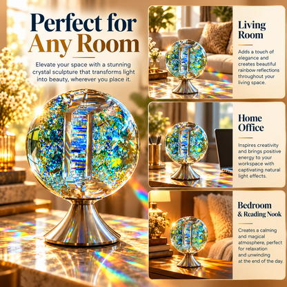 🌈✨ Magical Rainbow Crystal Light Sculpture – Stunning Glass Art That Fills Your Room with Colorful Reflections!
