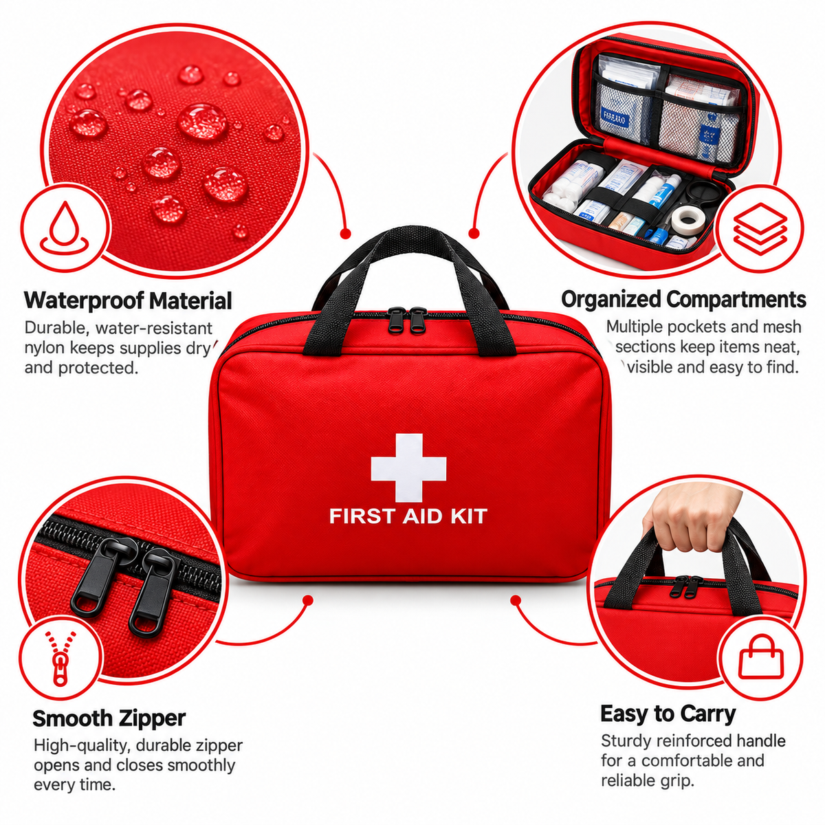 Organized Portable First Aid Bag