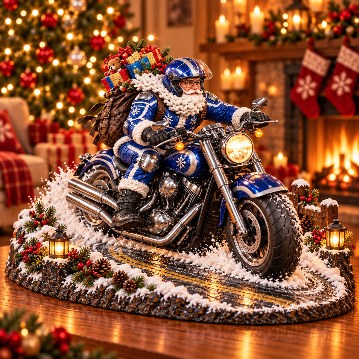 🏍️🎅 Santa’s Christmas Ride – Vintage Motorcycle Keepsake Collection