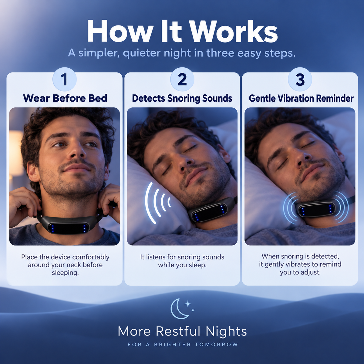 🌃Sleep Without Interruptions🌙 Smart Anti-Snoring Device for Quieter Nights