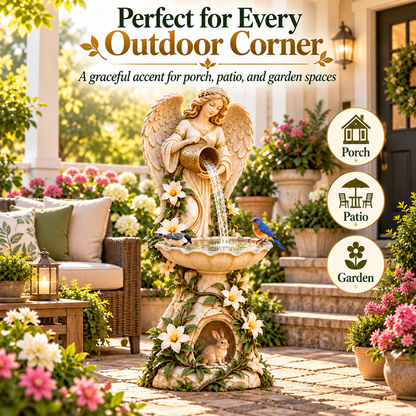 ✨🪽 Solar Angel Starlight Birdbath ☀️ – Solar-Powered Lighted Bird Waterer & Elegant Garden Decor