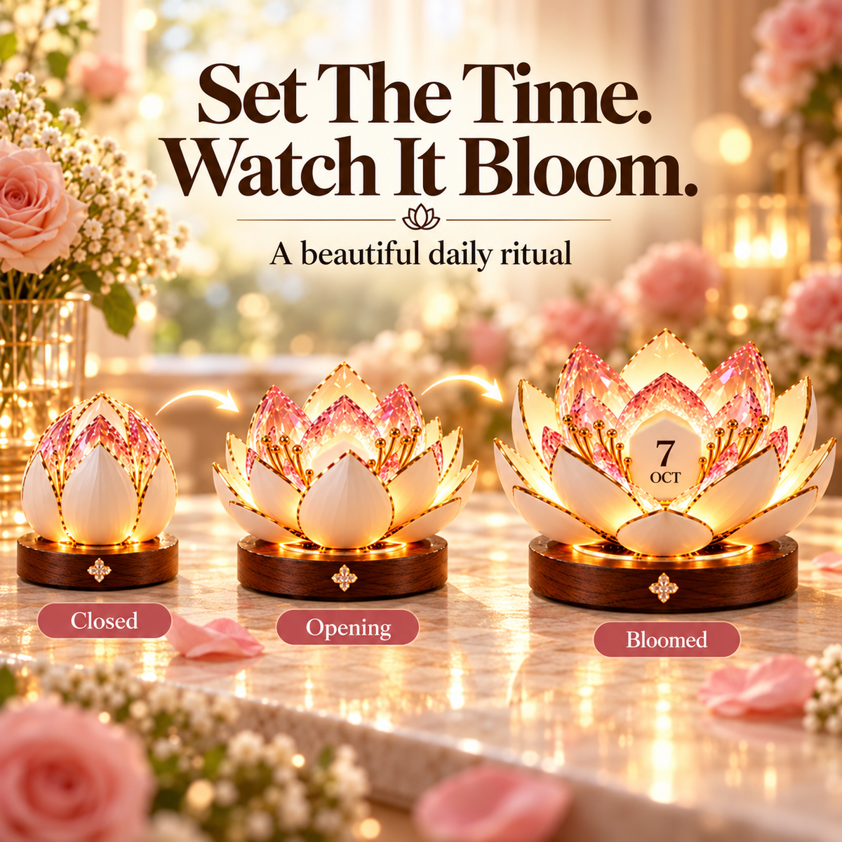 🌸✨ Automatic Blooming Perpetual Calendar | A Timeless Flower That Blooms Year After Year 🌷♾️