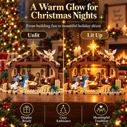 🎄🎁 Build the Christmas Story – DIY Nativity Scene Building Blocks Set for Holiday Decor & Gifts