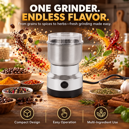 ⚡ High-Speed Stainless Steel Grain Grinder – Powerful Multi-Purpose Mill