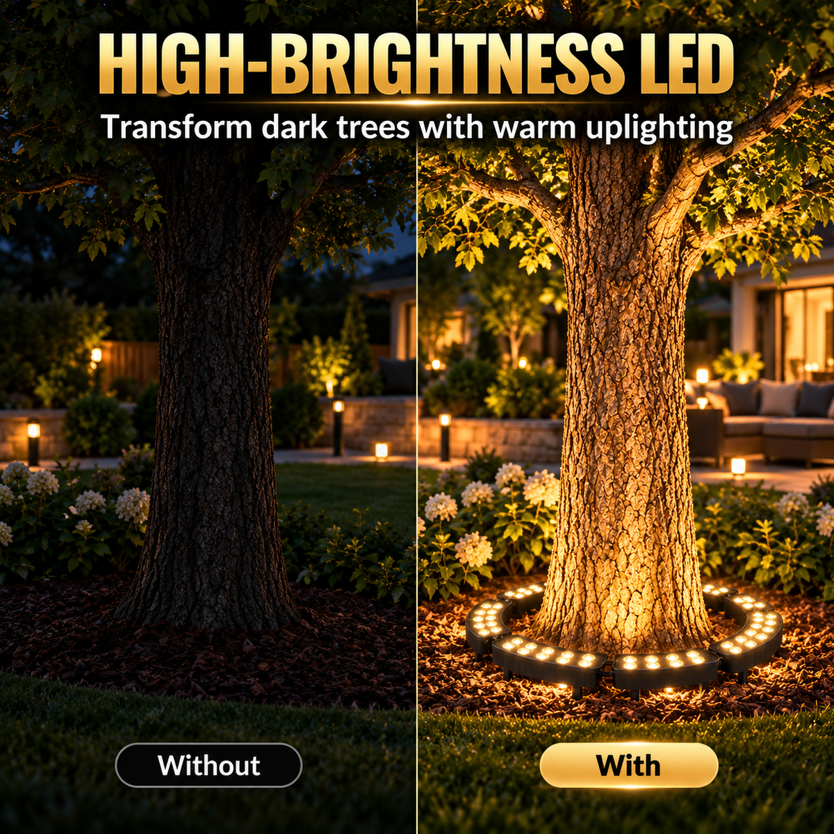 🌳 LED Ring Tree Light – Waterproof Outdoor Landscape Spotlight