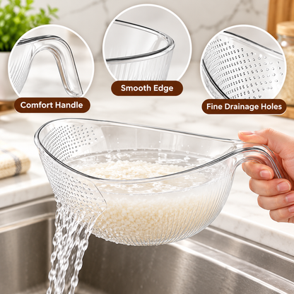 🍚 Multi-Functional Rice Strainer with Handle – Easy-Drain BPA-Free Kitchen Colander