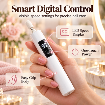 💅✨ Professional Electric Nail Grinder – Ultra-Safe LED Design for Easy, Smooth & Precise Nail Care
