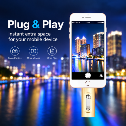 ⚡Easy To Take⚡Portable USB 3.0 Flash Drive | 3-in-1 Storage for All Devices