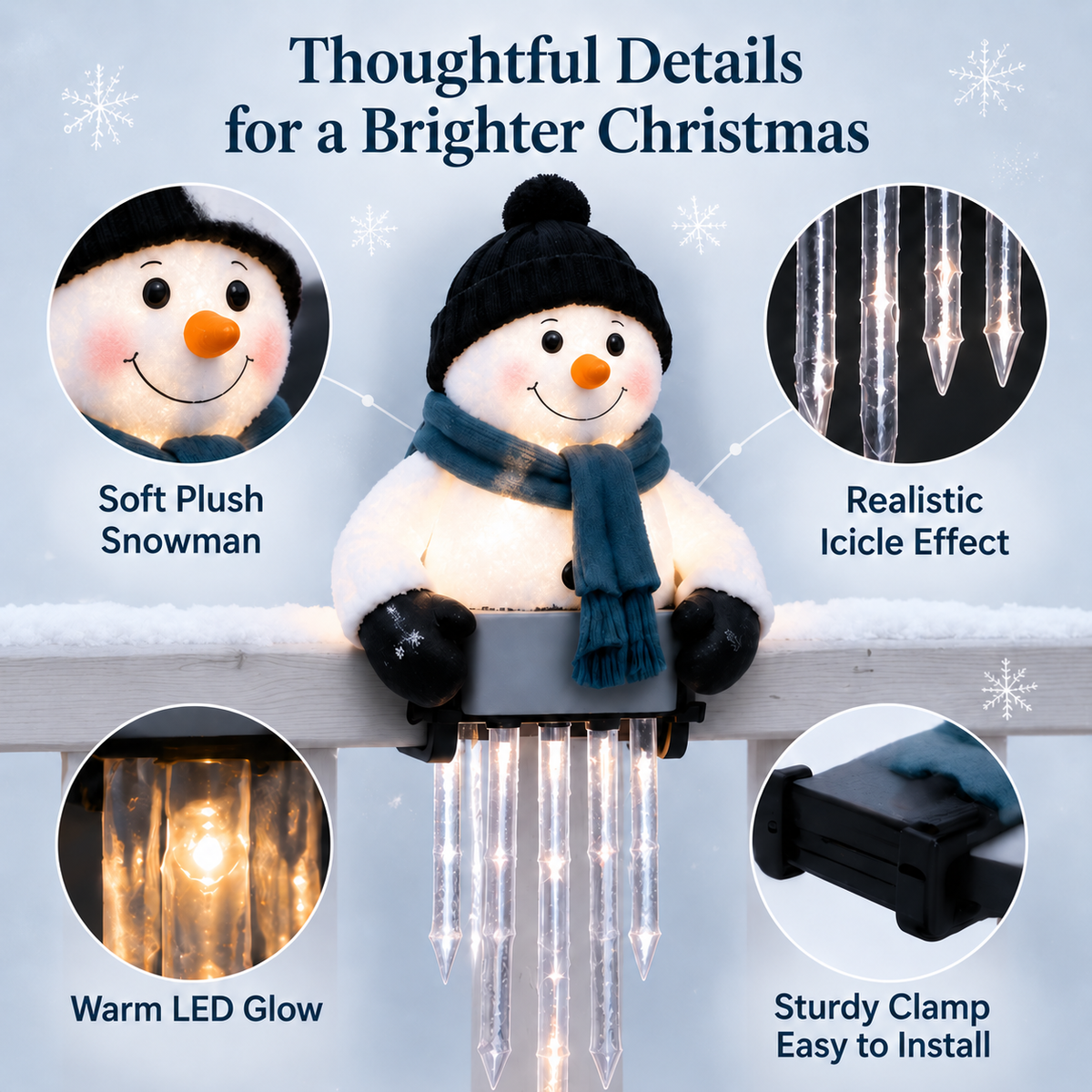 ⛄ Bring A Little Christmas Magic Home - WinterGlow Snowman Icicle Light Decor