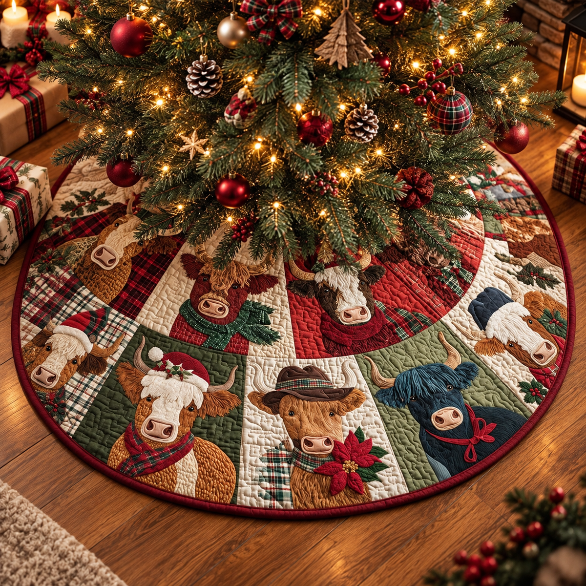 🎄✨ 3D Optical Illusion Christmas Tree Skirt – Festive Holiday Tree Decor 🎅