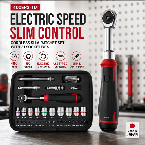 ⚡ Slim Electric Ratchet Wrench – 400 RPM USB-C Rechargeable Power Tool