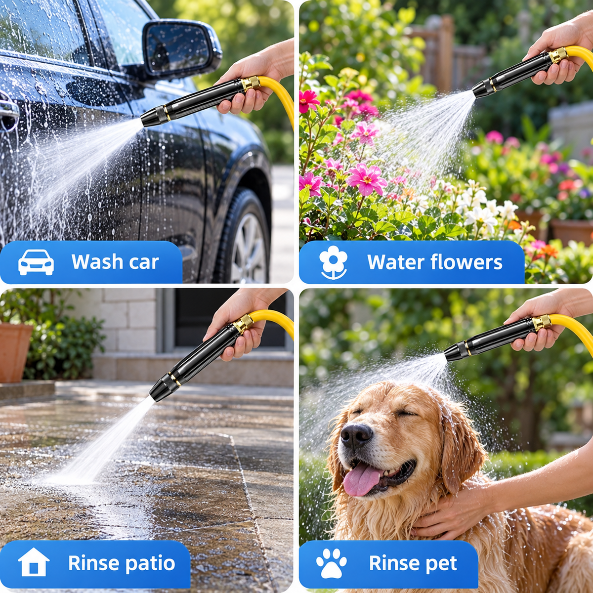 🚿Adjustable High-Pressure Water Spray Nozzle – Car Wash & Outdoor Cleaning