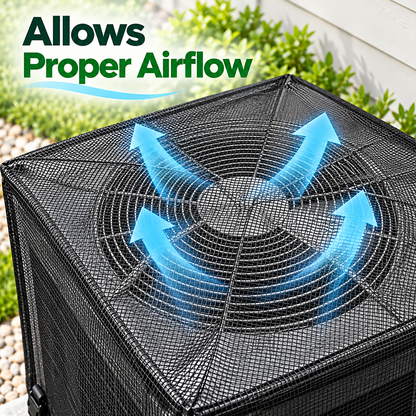 🍃 Heavy-Duty Breathable Mesh AC Cover – Keep Leaves & Debris Out