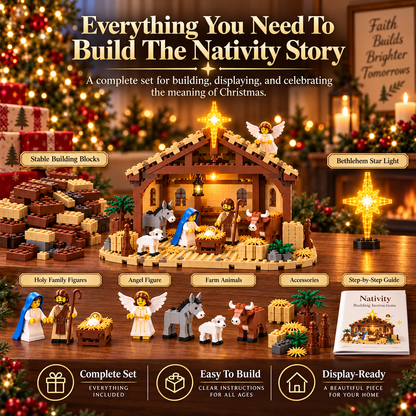 🎄🎁 Build the Christmas Story – DIY Nativity Scene Building Blocks Set for Holiday Decor & Gifts