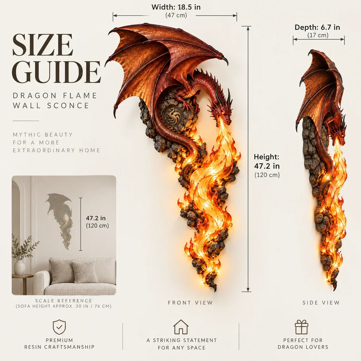 🔥 Dragonfire Guardian Wall Sconce – 🐉A Legendary Flame Awakens On Your Wall 🔥
