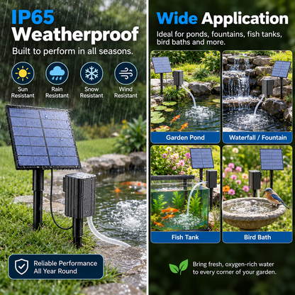 ☀️Solar Pond Aerator with Air Pump🐟