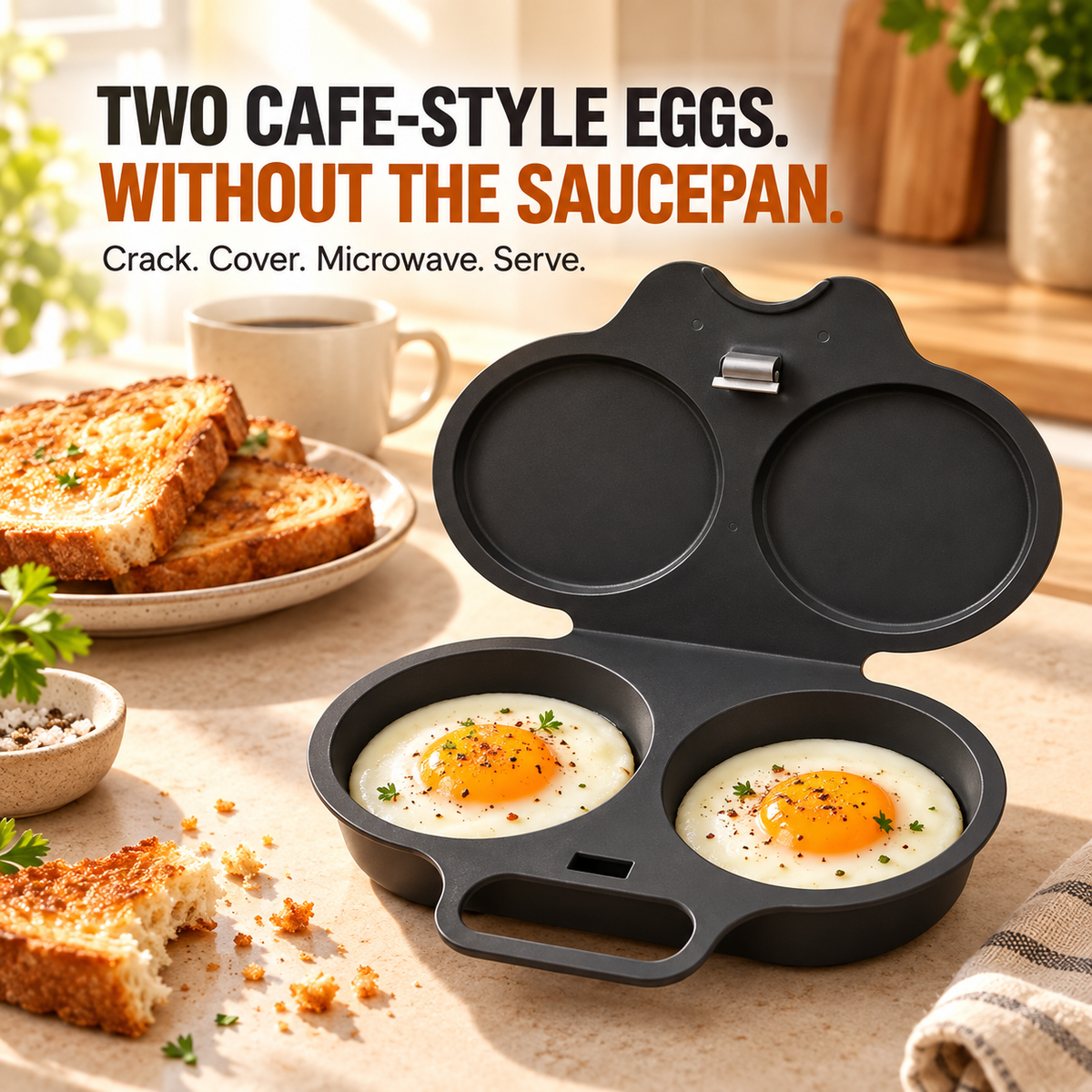 🍳 Microwave Egg Poacher for 2 Eggs – Quick & Easy Breakfast Maker