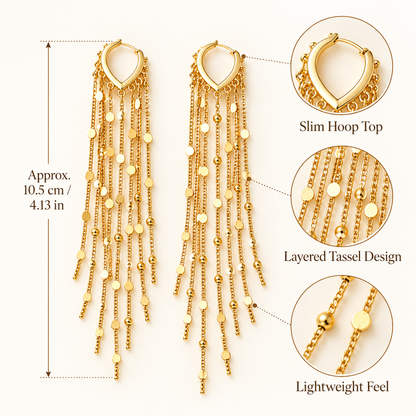 ✨ Elegant Long Tassel Statement Earrings for Women