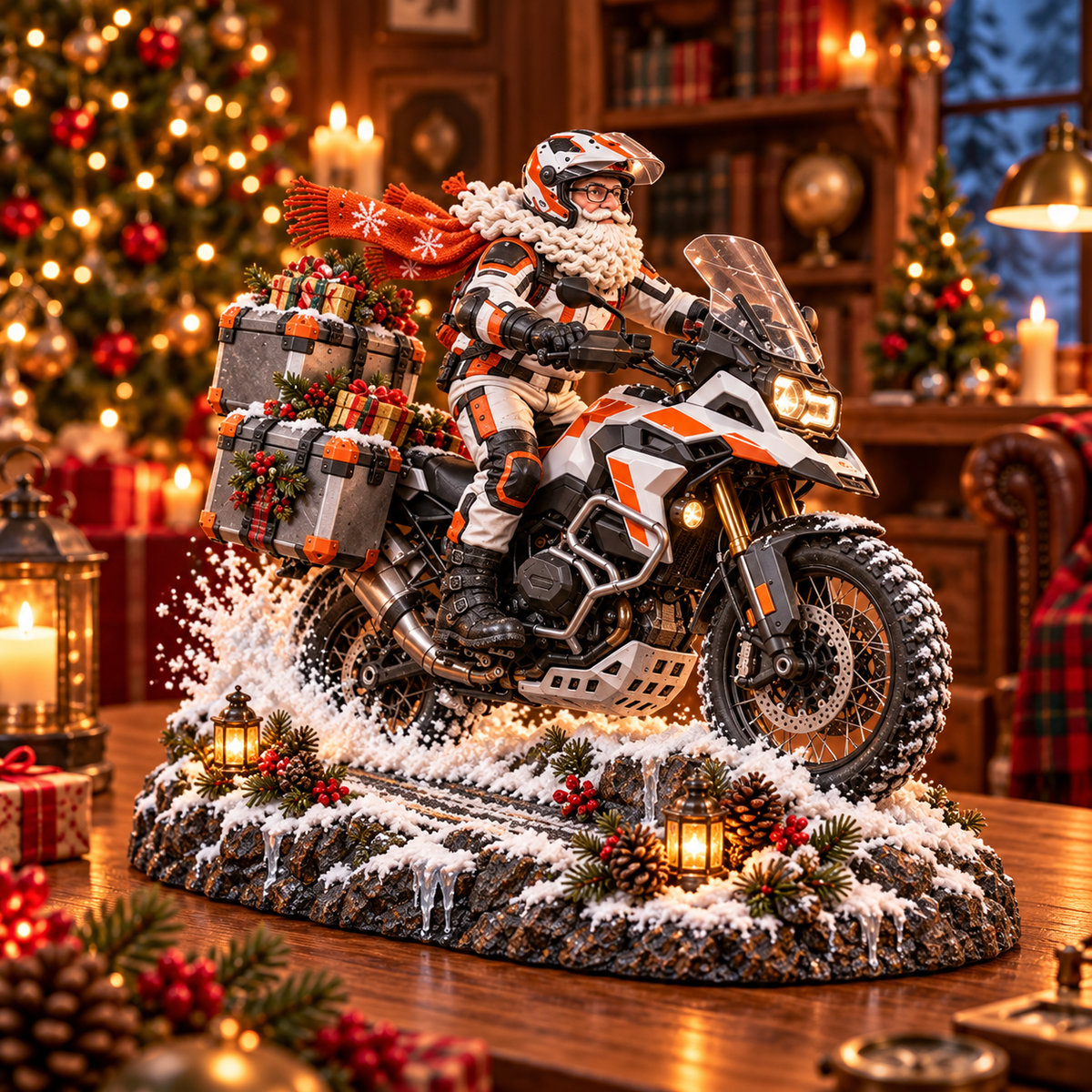 🏍️🎅 Santa’s Christmas Ride – Vintage Motorcycle Keepsake Collection
