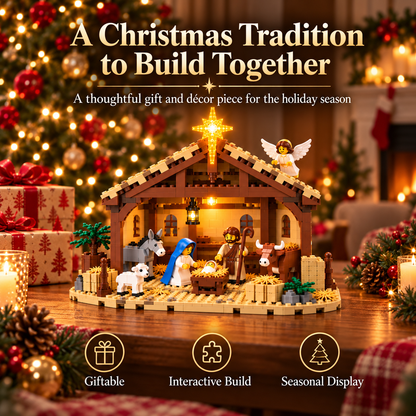 🎄🎁 Build the Christmas Story – DIY Nativity Scene Building Blocks Set for Holiday Decor & Gifts