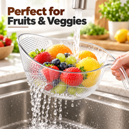 🍚 Multi-Functional Rice Strainer with Handle – Easy-Drain BPA-Free Kitchen Colander
