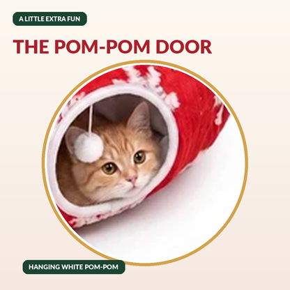 🎄🐾 3-in-1 Christmas Cat Tunnel – Cozy Cat Bed & Festive Tree Skirt
