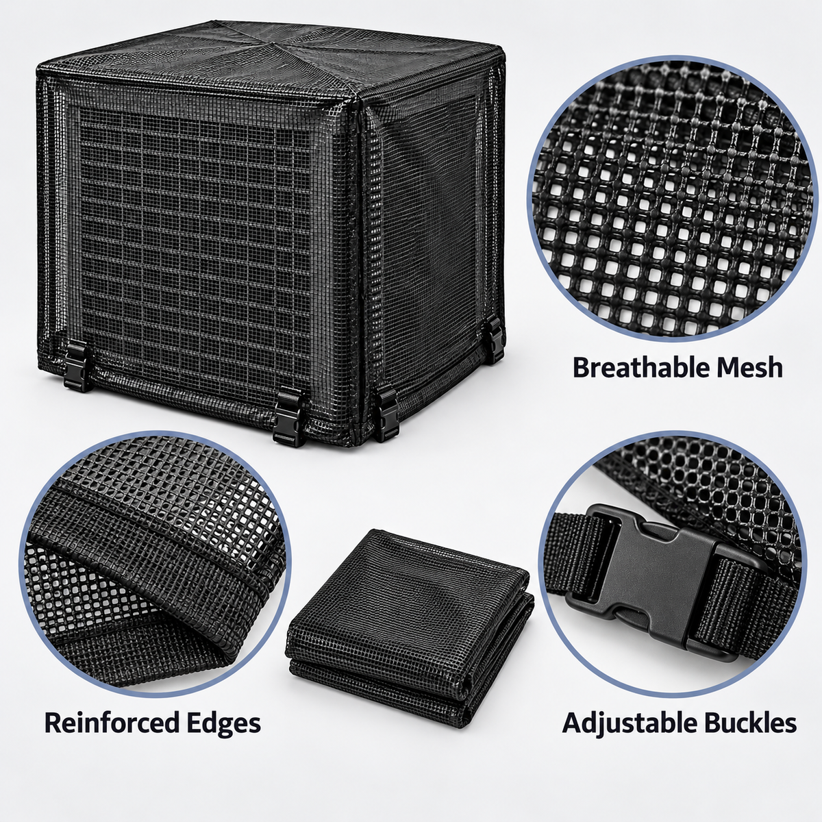🍃 Heavy-Duty Breathable Mesh AC Cover – Keep Leaves & Debris Out