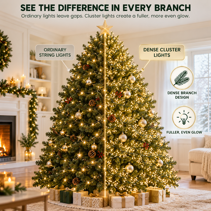 🎄✨ 300–600 LED Christmas Cluster String Lights – 8 Magical Lighting Modes for Stunning Holiday Decor 🌟