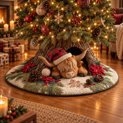 🎄✨ 3D Optical Illusion Christmas Tree Skirt – Festive Holiday Tree Decor 🎅