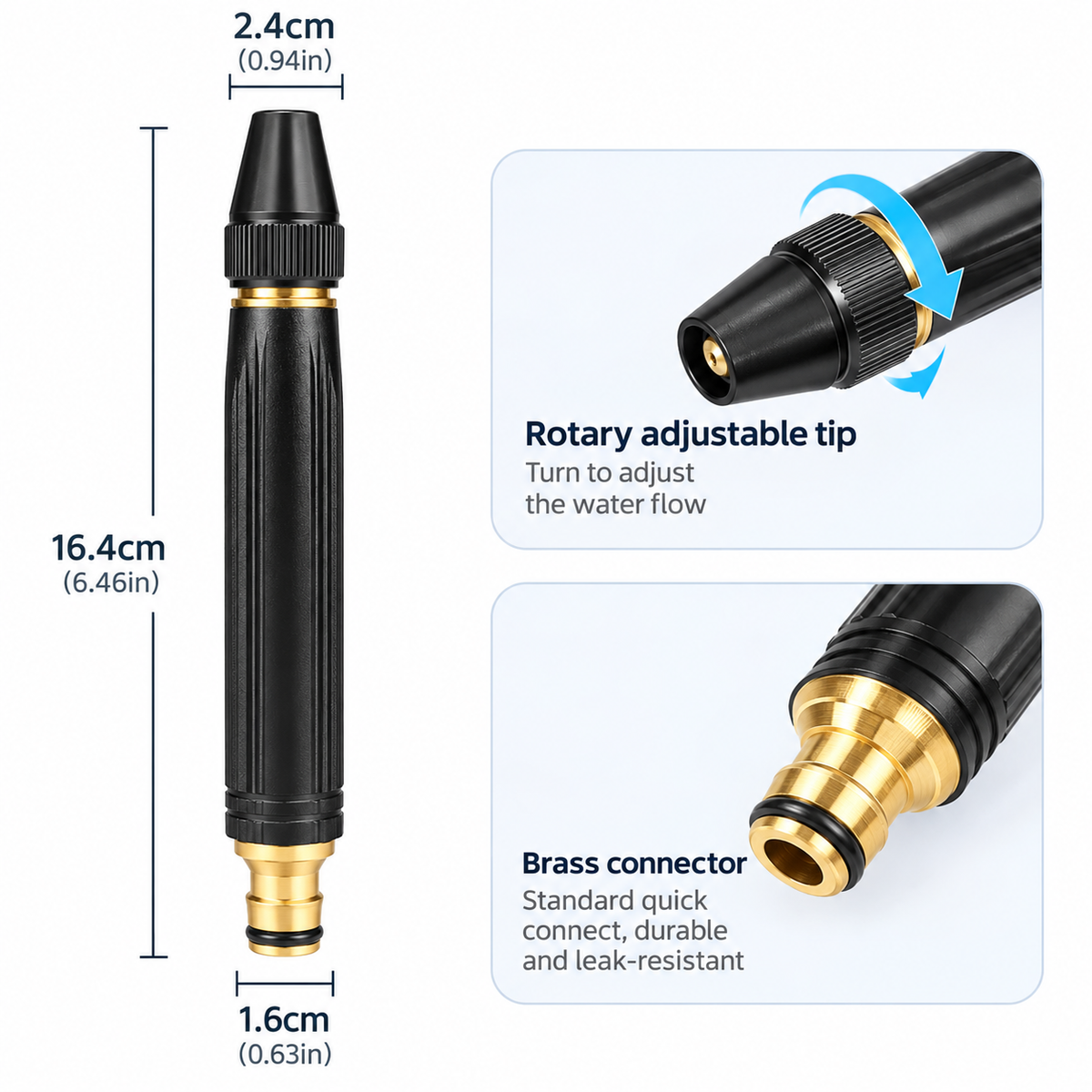 🚿Adjustable High-Pressure Water Spray Nozzle – Car Wash & Outdoor Cleaning