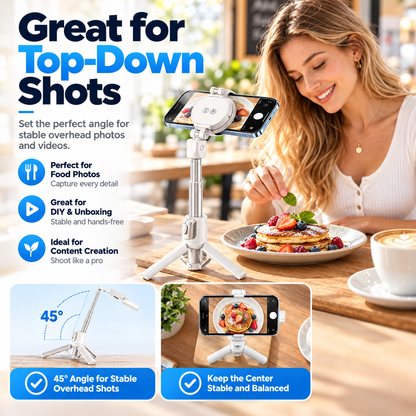 📸✨ Magnetic Palm Grip Selfie Stick & Tripod – 3-in-1 Adjustable Phone Holder